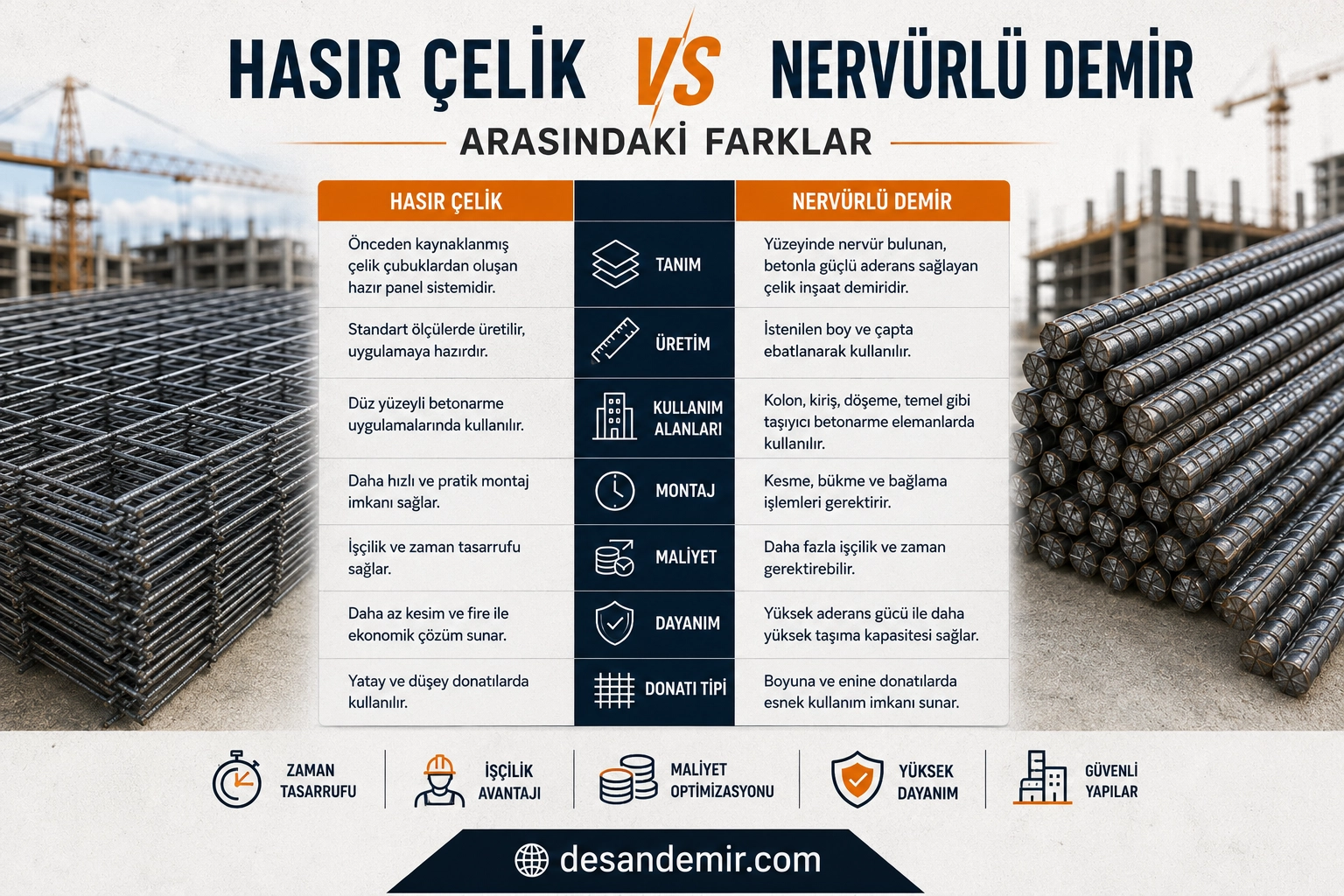 Hasır Çelik ile Nervürlü Demir Arasındaki Farklar