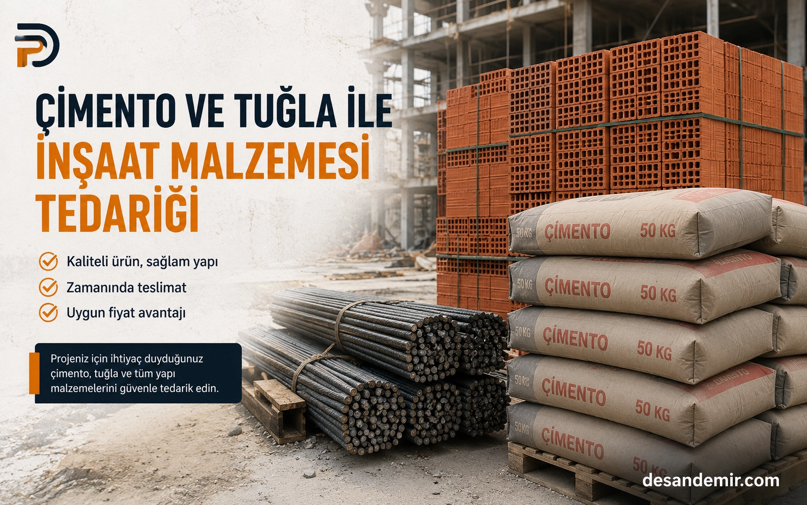 Çimento ve Tuğla ile İnşaat Malzemesi Tedariği
